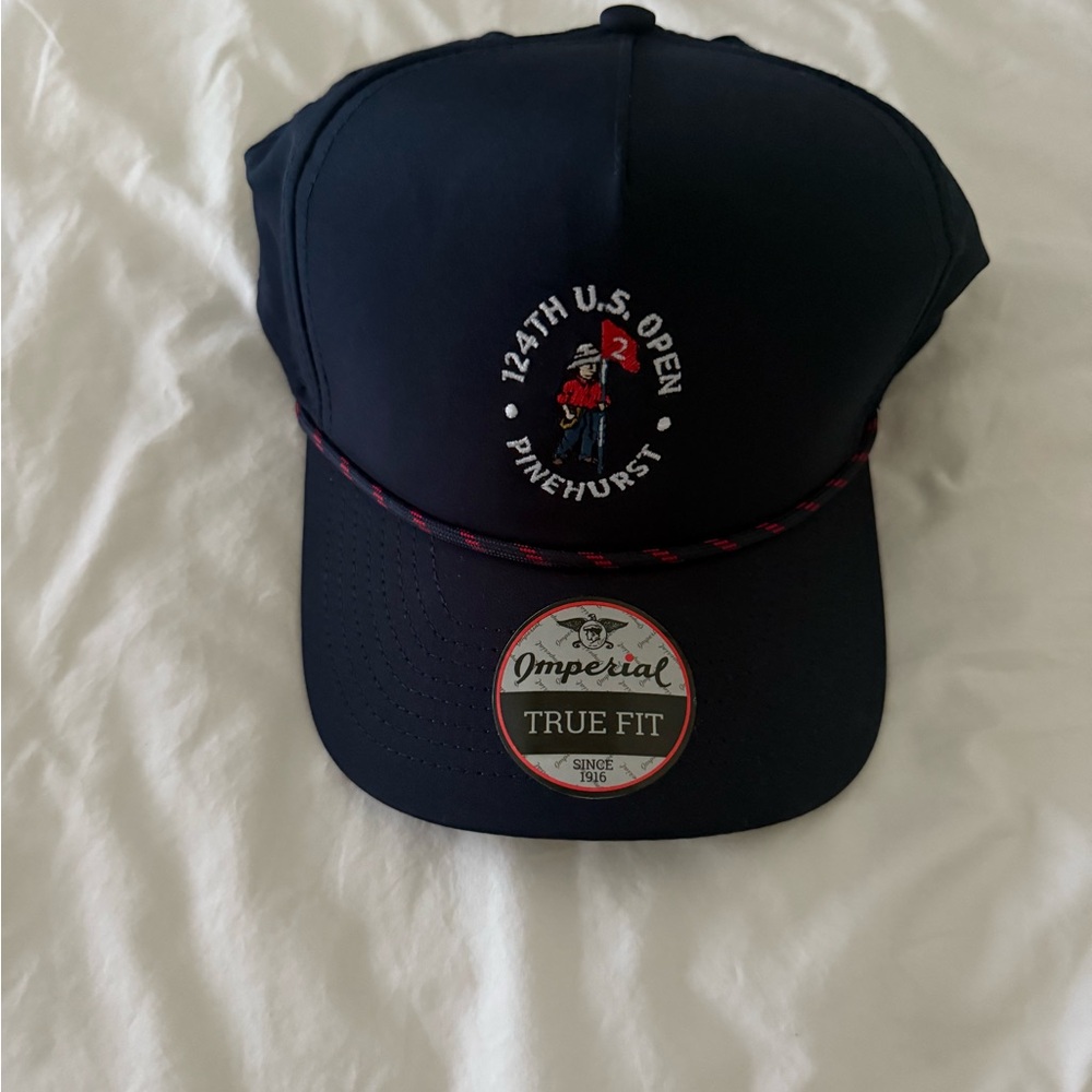 NWT Adjustable Fanatics Navy Blue 124th U.S. Open Pinehurst Hat with hat rope